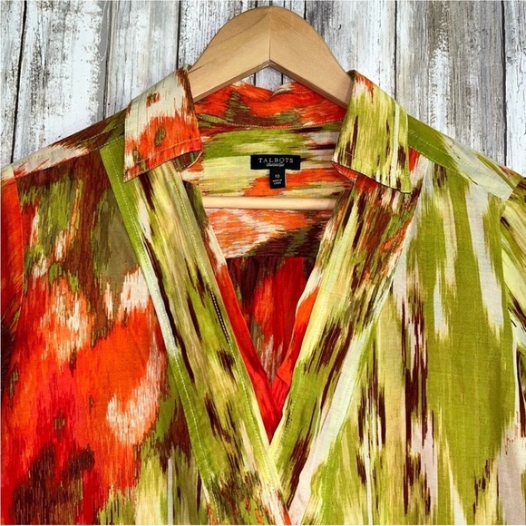 Talbots Sill Blend Colorful Artsy Blouse - Picture 3 of 4